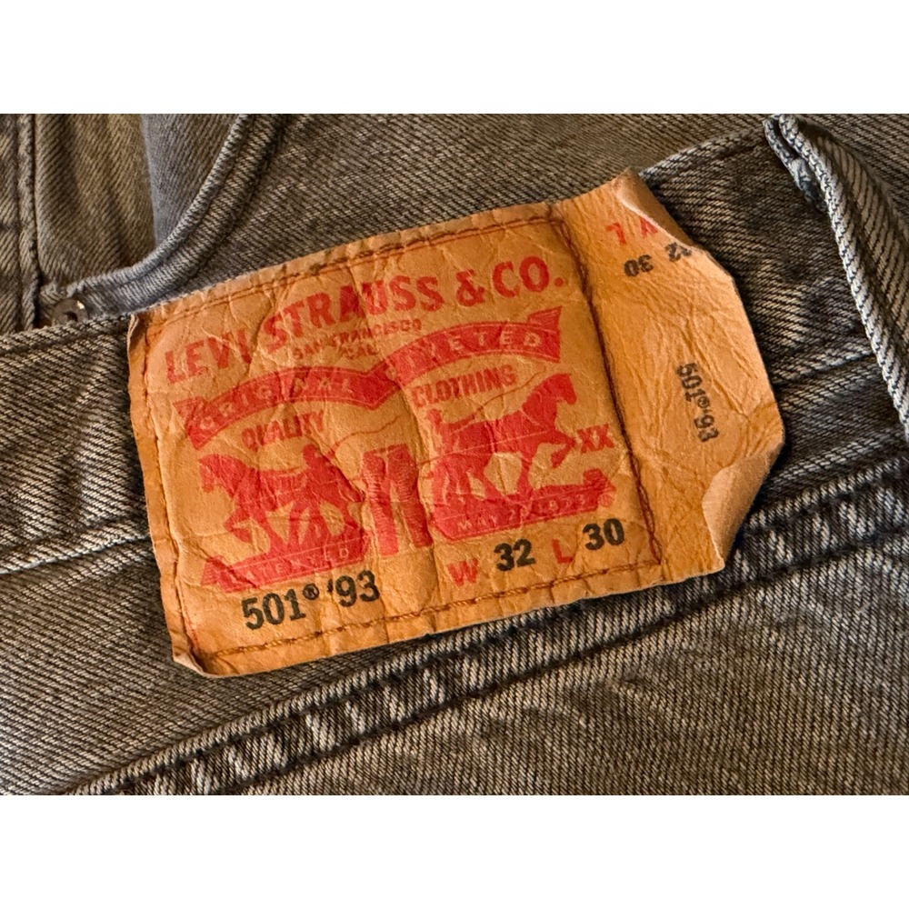 Levi '93 Denim Jeans 501 Levis Strauss 32x30 Button Fly Straight Leg 32 x 30 - Picture 4 of 13